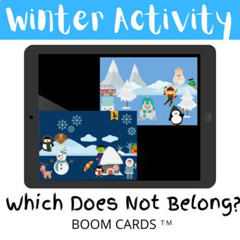 Preview of Winter Activity Look and Find Which One Doesn't Belong - BOOM CARDS