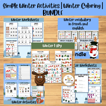 Preview of Winter Activity Mats | Winter Coloring Bookmarks | Listening Activity bundle
