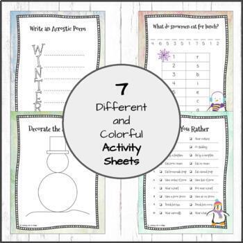 Winter Activity Pack - FUN Worksheets! by Learning Like a Champ | TPT