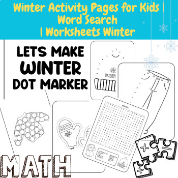 Preview of Winter Activity Pages for Kids | Word Search | Worksheets Winter