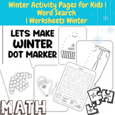 Winter Activity Pages for Kids | Word Search | Worksheets Winter