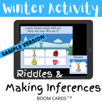 Preview of Winter Activity Riddles and Making Inferences SAMPLE VERSION - BOOM CARDS