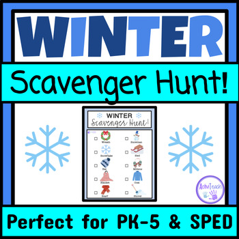 Preview of Winter Activity Scavenger Hunt | Preschool Elementary Special Education Holidays