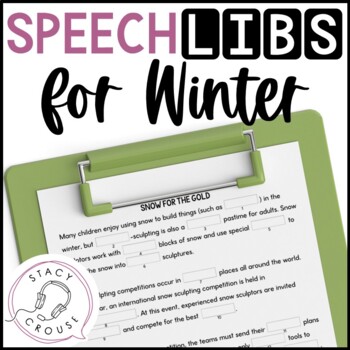 Preview of Winter Activity for Older Students Speech Therapy Speech Libs Worksheet Digital
