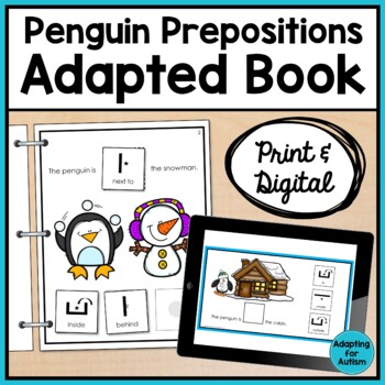 Preview of Winter Prepositions Adaptive Book for Special Education | Spatial Concepts