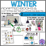 Winter Adapted Books and Worksheets with Core Words for Sp