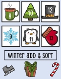 Winter Add & Sort | Kindergarten Math | First Grade Math |