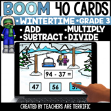 Winter Add, Subtract, Multiply, Divide Boom Cards Gr. 3 - Digital