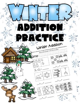 Preview of Winter Addition 1 to 10 Practice With Images