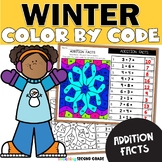 Winter Addition Facts Color by Number Worksheets - Busy Mo