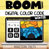 Winter Addition Facts Digital Color by Number Boom Cards™