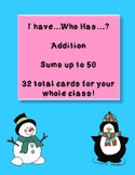 Winter Addition I have...who has...? (sums up to 50)