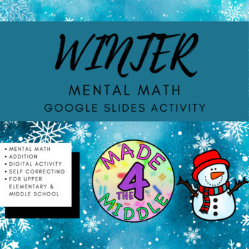 Preview of Winter Addition Mental Math Google Slides Activity