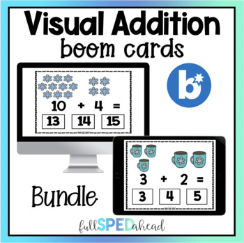 Preview of Winter Math Addition Numbers 0-10 Boom™ Cards Activity Bundle Special Education