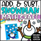 Winter Addition & Subtraction Activity | Snowman Math Craft