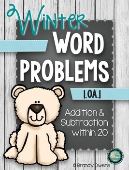 Preview of Winter Addition & Subtraction Word Problems within 20: Arctic Animals!