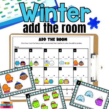 Preview of Winter Math Games Kindergarten - Winter Math Centers - Addition