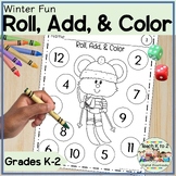 Roll and Color Winter Math Fluency Worksheets Kindergarten