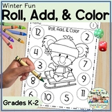 Roll and Color Winter Math Fluency Worksheets Kindergarten