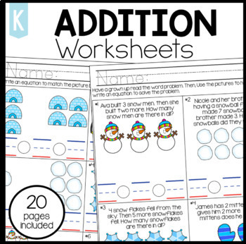 Preview of Winter Addition Worksheets - MEGA Packet!