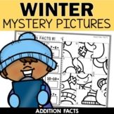 Winter Addition Worksheets Mystery Pictures | Addition Fac