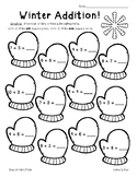 Winter Addition and Subtraction Basic Facts Practice Worksheets