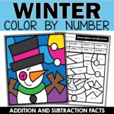 Winter Addition and Subtraction Color by Code