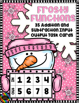 Preview of Winter Addition and Subtraction Function Tables Input Output Task Cards