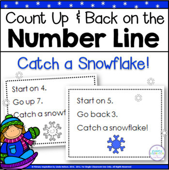 Preview of Winter Addition and Subtraction - Number Line Math Center Game & Activities