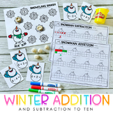 Winter Addition and Subtraction Within Ten - Math Games - 