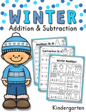 Winter Addition and Subtraction Worksheets (1 to 10) Dista