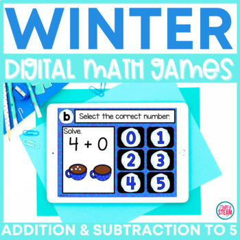 Preview of Winter Addition and Subtraction to 5 | Digital Math Game