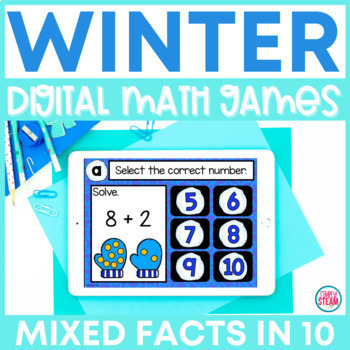 Preview of Winter Addition and Subtraction within 10 | Digital Math Game