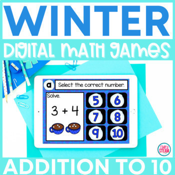Preview of Winter Addition to 10 | Digital Math Game