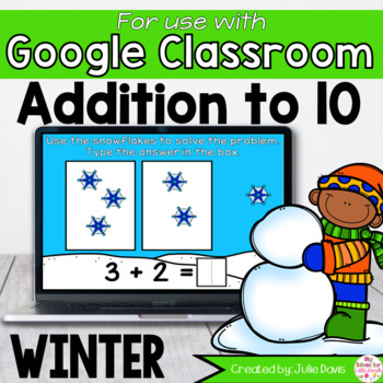 Preview of Winter Addition to 10 Math Centers for Google Classroom