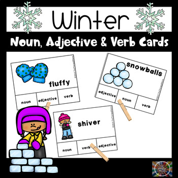 Preview of Winter Parts of Speech Task Cards