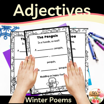 Preview of Winter Adjectives  Poems January Bulletin Board Poetry Activities