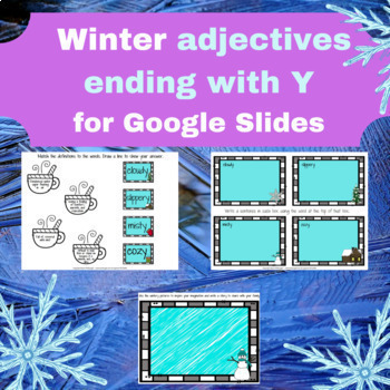 Preview of Winter Adjectives words ending 'Y' (EE) for google slides