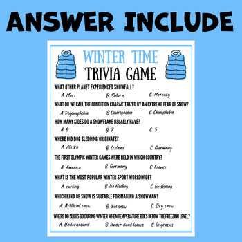 Preview of Winter Advent Activities Trivia riddle Game Unit Sub plans lesson Early finisher