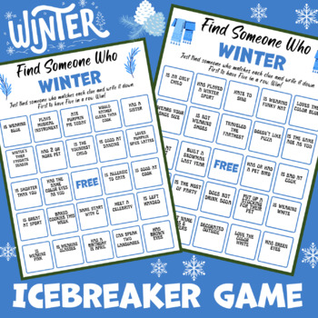 Preview of Winter Advent Find Someone Who Bingo Game Classroom Activities middle 5th 6th