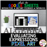 Digital Pixel Art Math Winter Algebra Evaluating Algebraic