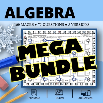 Preview of Winter: Algebra BUNDLE Maze Activity