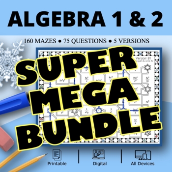 Preview of Winter: Algebra SUPER MEGA BUNDLE Maze Activity