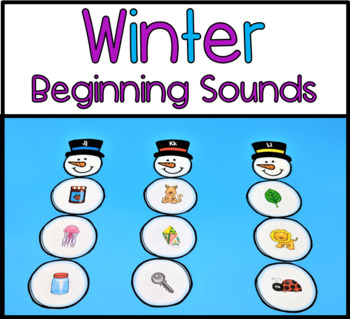 Preview of Winter Alphabet Build a Snowman Sort for Beginning Letter Sounds