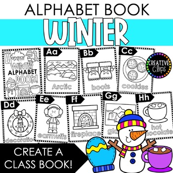 Preview of Winter Alphabet Coloring Pages: Winter Coloring Activity Pages