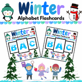 Winter Alphabet Flash Cards BUNDLE for Kids - 52 Uppercase
