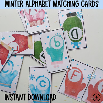 Preview of Winter Alphabet Match ,Montessori materials, Homeschool Resources