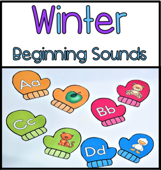Preview of Winter Alphabet Mitten Match for Beginning Sounds and Fine Motor Skills