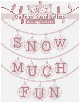 Preview of Winter Alphabet Uppercase Letters| BOHO Earth Tone Game | New Year's Bulletin