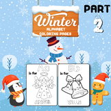 Winter Alphabet coloring pages :Worksheets A-Z Winter Them